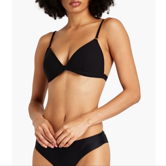 NWT ZIMMERMAN Black Triangle Bikini Top Size 0